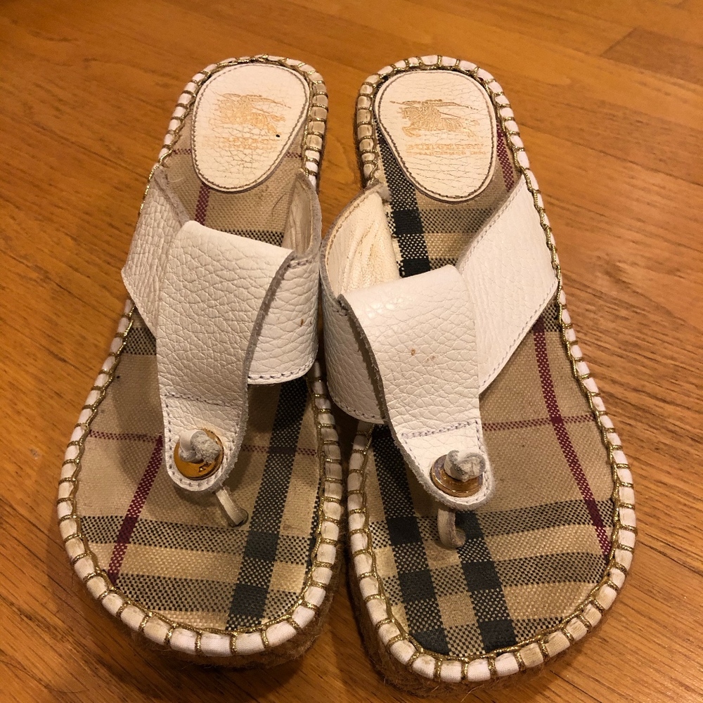 Burberry white sandals